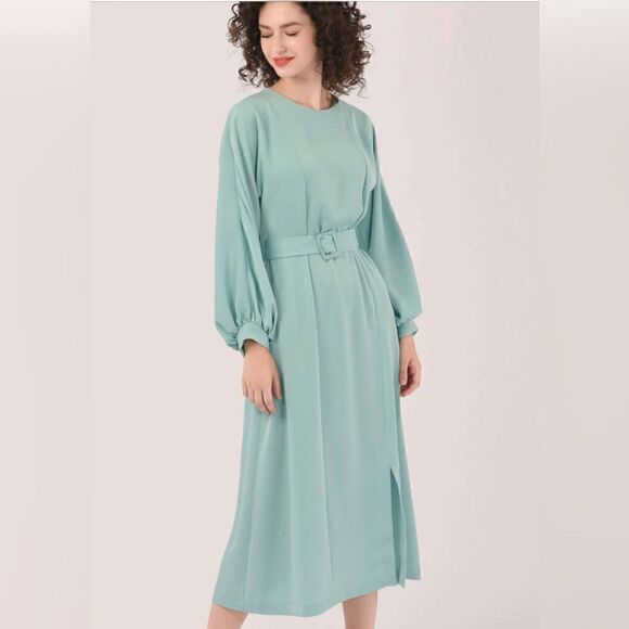 EUC CLOSET London MINT KIMONO MIDI DRESS - Picture 1 of 4